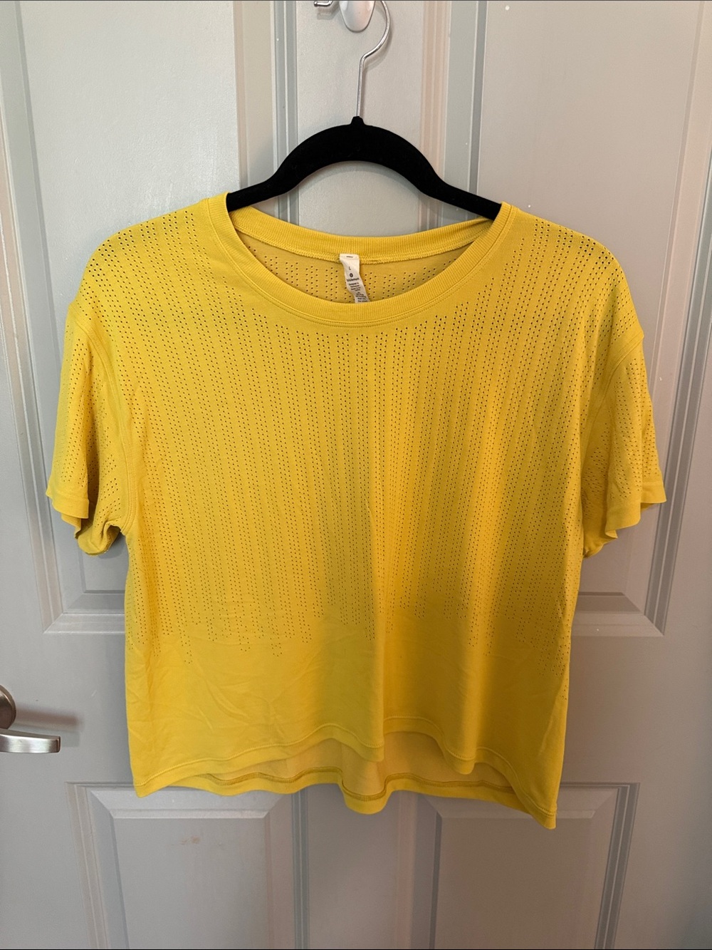 lululemon athletica Bright Yellow Perforated Short Sleeve Tee